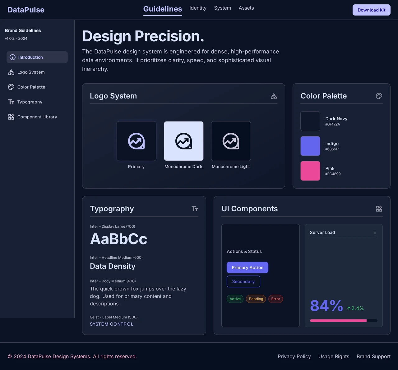 Visual identity для B2B сервиса DataPulse